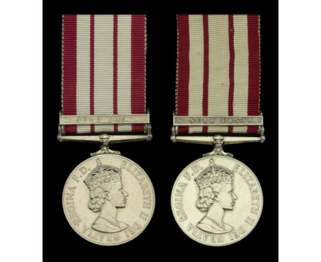Naval General Service 1915-62, 1 clasp, Near East (2) (L/FX. 886691 D.T, Capewell. N.A.1. R.N.; D/MX 893417  P. O’Neill. R.E.