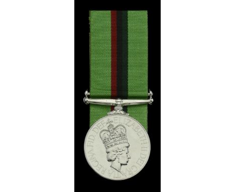 Royal Ulster Constabulary Service Medal, E.II.R. (R/ Const J J Hardy) on 1st type riband, in Royal Mint case of issue, extrem