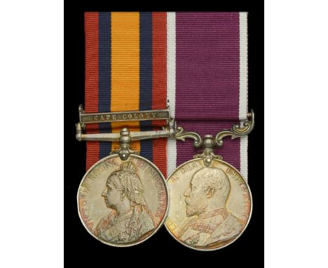 Pair: Gunner W. Cresswell, Royal Horse Artillery  Queen’s South Africa 1899-1902, 1 clasp, Cape Colony (56096 Gnr: W. Cresswe