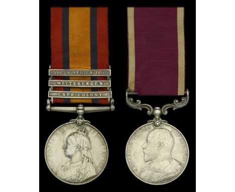 Pair: Wheeler Quartermaster Sergeant H. Shephard, Royal Field Artillery  Queen’s South Africa 1899-1902, 3 clasps, Cape Colon