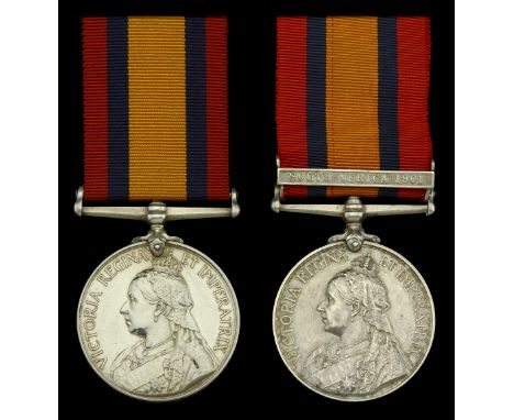 Queen’s South Africa 1899-1902 (2), no clasp (17826 Gnr: J. Love. 2nd. E.D. R.G.A.); 1 clasp, South Africa 1901 (Mr: Gnr. D. 