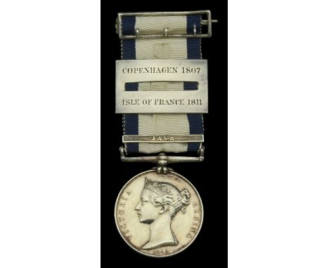 Naval General Service 1793-1840, 1 clasp, Java (William Costor.) fitted with an attractive contemporary silver ribbon slide e