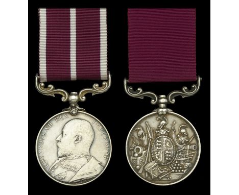 Pair: Battery Sergeant Major H. Scales, Royal Garrison Artillery  Army Meritorious Service Medal, E.VII.R. (B.S.Mjr: H. Scale