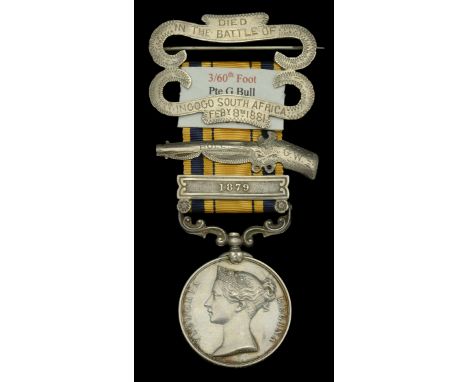 The Zulu War Medal awarded to Private G. Bull, 60th King’s Royal Rifle Corps, who was killed in action at Ingogo River on 8 F