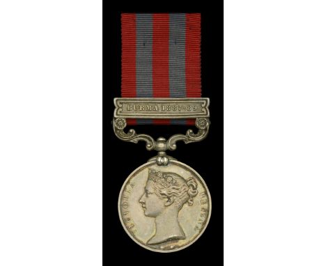 India General Service 1854-95, 1 clasp, Burma 1887-89 (908 Pte. S. Benham 1st Bn. Hamps. R.) minor edge bruise, very fine £12