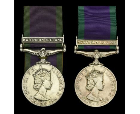 General Service 1962-2007, 1 clasp, Northern Ireland (W/438457 Pte. I. W. Duncan WRAC.; W473218 Pte L B Hallam WRAC) first in