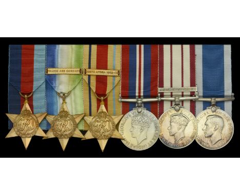 Six: Temporary Warrant Mechanician E. S. Scales, Royal Navy  1939-45 Star; Atlantic Star, 1 clasp, France and Germany; Africa