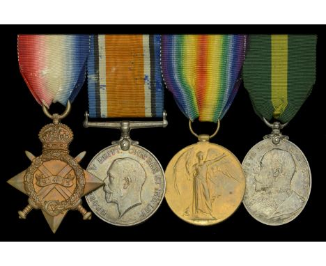 Four: Bombardier J. C. H. Smith, Royal Field Artillery, who served on the Western Front in his early 50’s   1914-15 Star (210