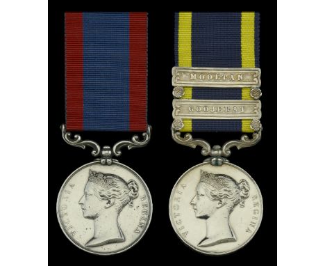 Pair: Private J. Holling, 32nd Foot, late 50th Foot, who was wounded at Moodkee on 18 December 1845  Sutlej 1845-46, for Aliw