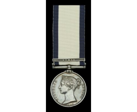 A rare smuggler’s Syria operations Naval General Service Medal awarded to Able Seaman John Snell, Royal Navy, who was impress