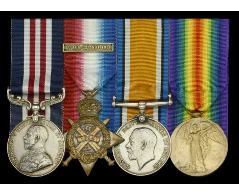 A Great War ‘Western Front’ M.M. group of four awarded to Temporary Corporal J. W. Maskrey, Royal Army Medical Corps  Militar