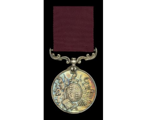 Army L.S. & G.C., V.R., 2nd issue, large letter reverse (Serjt. Major George Peel, 38th Regt.) engraved naming, pierced at to