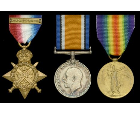 Three: Driver D. Street, Royal Field Artillery  1914 Star, with copy clasp (61609  Dvr: D. Street. R.F.A.); British War and V