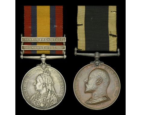 Pair: Orderly M. Horsley, Heanor Division, St. John Ambulance Brigade  Queen’s South Africa 1899-1902, 2 clasps, Natal, Orang