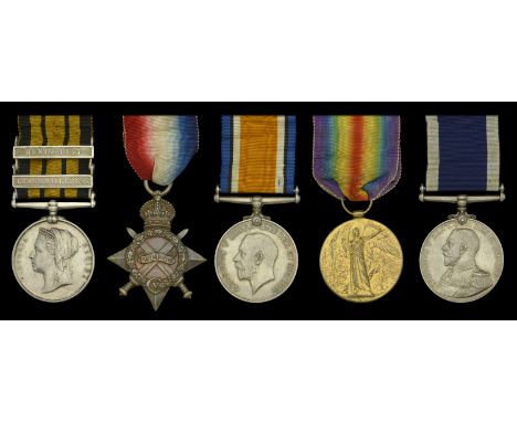 Five: Chief Petty Officer H. G. Vaile, Royal Navy  East and West Africa 1887-1900, 2 clasps, Brass River 1895, Benin 1897, un