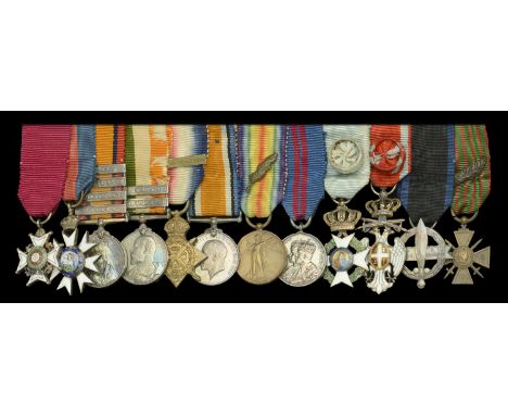 The mounted group of twelve miniature dress medals worn by Major-General Sir Henry L. Croker, Leicestershire Regiment  The Mo