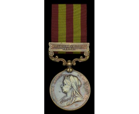India General Service 1895-1902, 1 clasp, Relief of Chitral 1895, bronze issue (241 Muleteer Sayyid Ghouse Comst. Transpt. De