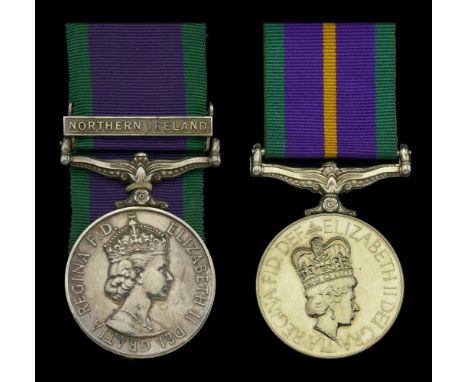Pair: Private I. M. Smith, Black Watch  General Service 1962-2007, 1 clasp, Northern Ireland (24355348 Pte I M Smith BW.); Ac