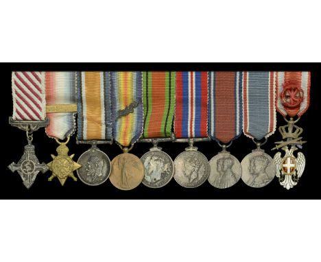 A Great War A.F.C., Serbian Order of the White Eagle group of nine miniature dress medals attributed to Wing Commander E. R. 