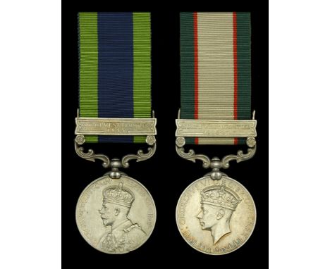 Pair: Sepoy Teja Singh, 4th/16th Punjabis  India General Service 1908-35, 1 clasp, North West Frontier 1935 (9815 Sepoy Teja 