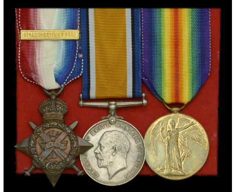 Three: Private T. Green, Royal Army Medical Corps  1914 Star, with later slide clasp (7935 Pte. T. Green. R.A.M.C.); British 