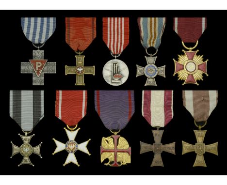Poland, Republic, Cross of Valour 1920, bronze; Roman Catholic Army Chaplain’s Medal, gilt and enamel; People’s Republic, Ord