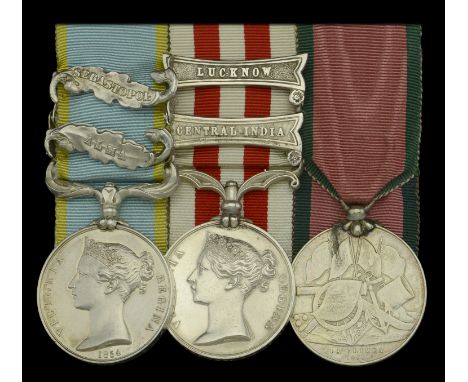 Three: Private H. Christmas, Rifle Brigade, attached Camel Corps  Crimea 1854-56, 2 clasps, Alma, Sebastopol (H. Christmas. 2
