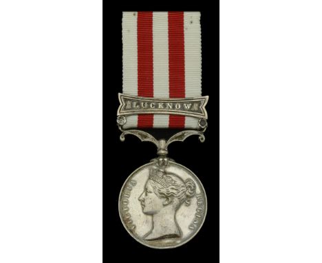 Indian Mutiny 1857-59, 1 clasp, Lucknow (W. Andrews, 38th. Regt.) edge bruising, light contact marks, nearly very fine £240-£