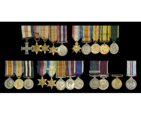 An unattributed M.C. mounted group of five miniature dress medals Military Cross, G.VI.R.; 1939-45 Star; Africa Star; Pacific