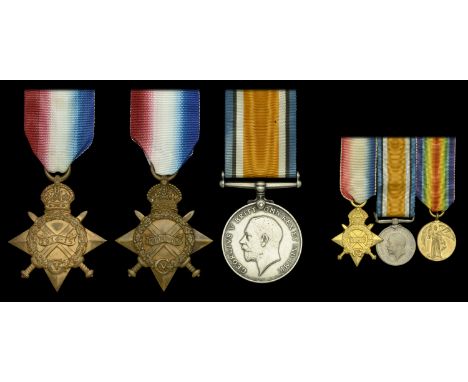 1914-15 Star (2) (16929 Pte. J. Cairns, K.O. Sco. Bord.; M2-049422 Pte. J. Wallace. A.S.C.); British War Medal 1914-20 (32725