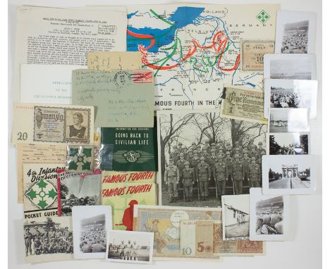 D-DAY UTAH BEACH VETERAN BRICE W. RHYNE RELIC AND DOCUMENT GROUPINGGroup of relics and documents from the estate of T/5 Bruce