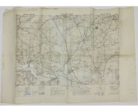 AMERICAN ENGINEERS' MAP OF STE. MERE EGLISE, APRIL, 1944Important military map of the Norman countryside including Ste. Mere 