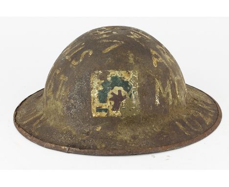 M1917 HELMET WITH 26TH INFANTRY DIVISION INSIGNIAAmerican World War I-era steel M1917 helmet, with the painted insignia of th