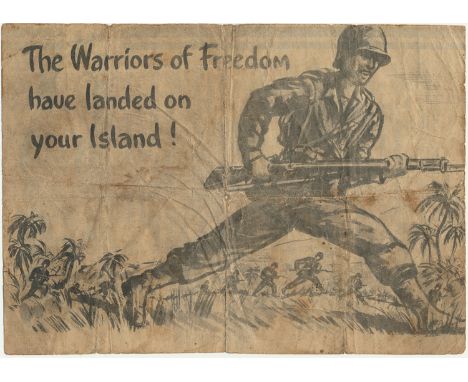 AMERICAN PROPAGANDA FOR FILIPINOSRare American propaganda leaflet dropped upon citizens of the Philippines shortly after the 