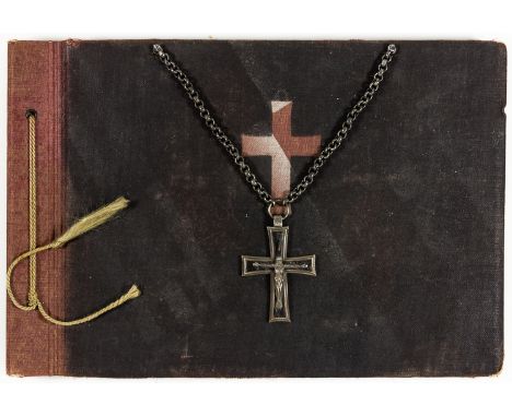 WEHRMACHT CATHOLIC CHAPLAIN'S CROSS AND PHOTO ALBUMGerman photo album and military chaplain's cross of Roman Catholic Chaplai