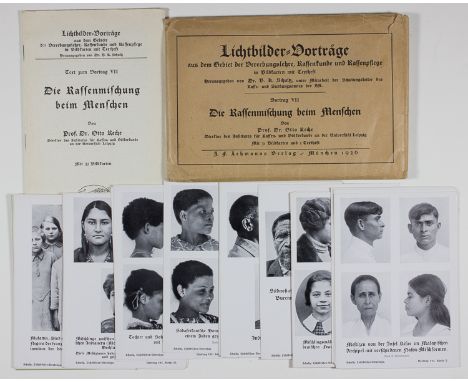 "RACIAL MIXING IN HUMANS"Highly derogatory set of lecture cards distributed by the SS, "Die Rassenmischung beim Menschen" ("R