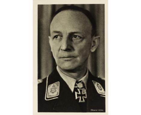 ERNST KUHL(1888-1972) Oberst der Reserves of the Luftwaffe, recipient of the Knight's Cross with Oak Leaves. S.P., 3" x 5 1/2