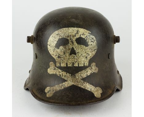 FREIKORPS M1916/1917 HELMETGerman M1916/1917 combat helmet, identifiable as such by the externally-visible lugs for attaching