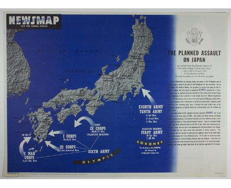 AMERICAN PACIFIC WAR EDUCATIONAL POSTERSPair of double-sided educational posters, the first 16 3/4" x 22 1/4", and the second