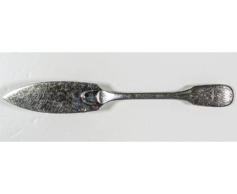 HERMANN GORING CAKE KNIFESilver cake knife, 8 1/4" long, bearing the coat of arms of Luftwaffe chief Hermann Goring, with a f