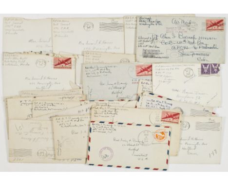 WORLD WAR II CORRESPONDENCE OF (SECTION 8?) PVT. GIRARD H. HARRISGrouping of 12 war-date letters and covers from Pvt. Girard 