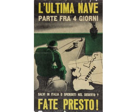 ALLIED ANTI-ITALIAN PROPAGANDAAn especially rare lot of three pieces of air-dropped leaflets intended for distribution to Ita