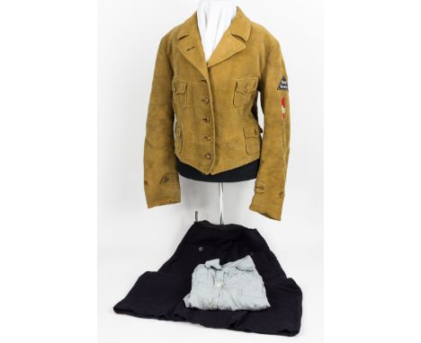 BUND DEUTSCHER MADEL WINTER UNIFORMExcellent BDM member's uniform, includes a brown velveteen "kletterjacke" (climbing jacket