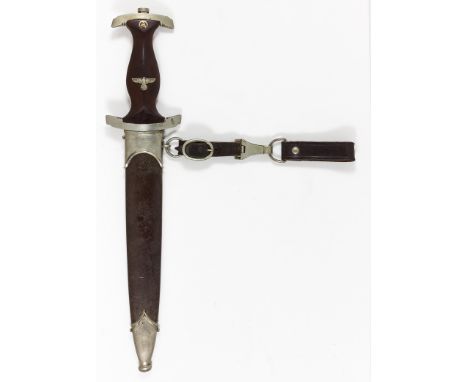 S.A. HONOR DAGGERHonor dagger of the "Sturmabteilung" (SA), 8 3/4" blade, 13 3/4" overall, with brown wood grips inlaid on on