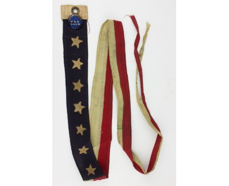 COMMISSIONING PENNANT FROM THE SUBMARINE USS DRUMCommissioning pennant from the submarine USS DRUM, 70" long overall and 2 3/
