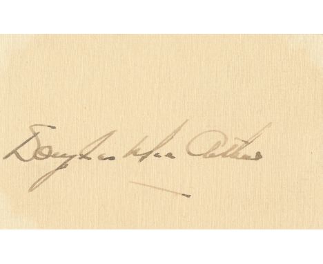 DOUGLAS MACARTHUR(1880-1964) American five-star general and field marshal of the Philippine Army. Signature in black ink on 3