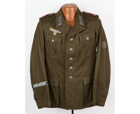 AFRIKA KORPS NONCOM M40 TROPICAL TUNICGerman army M40 tropical tunic (first pattern) with metallic thread "AFRIKA KORPS" cuff