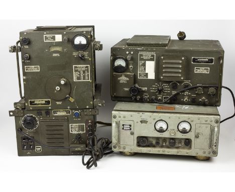 U.S. MILITARY RADIO SETSGroup of four U.S military radio components, including the receiver, transmitter, and power unit for 