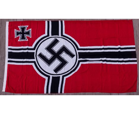 THIRD REICH REICHSKRIEGSFLAGGEVery large Third Reich-era "reichskriegsflagge", 55" x 192", of one-piece construction, depicti