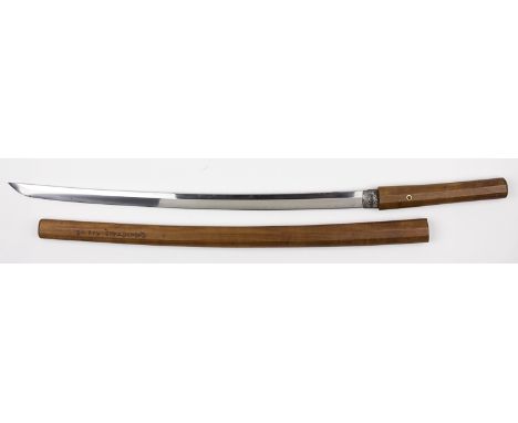 KOTO-ERA "O-SURIAGE" KATANA BLADEFinely-forged, massive katana blade, measuring 27" from "kissaki"(tip) to the habaki stop, a